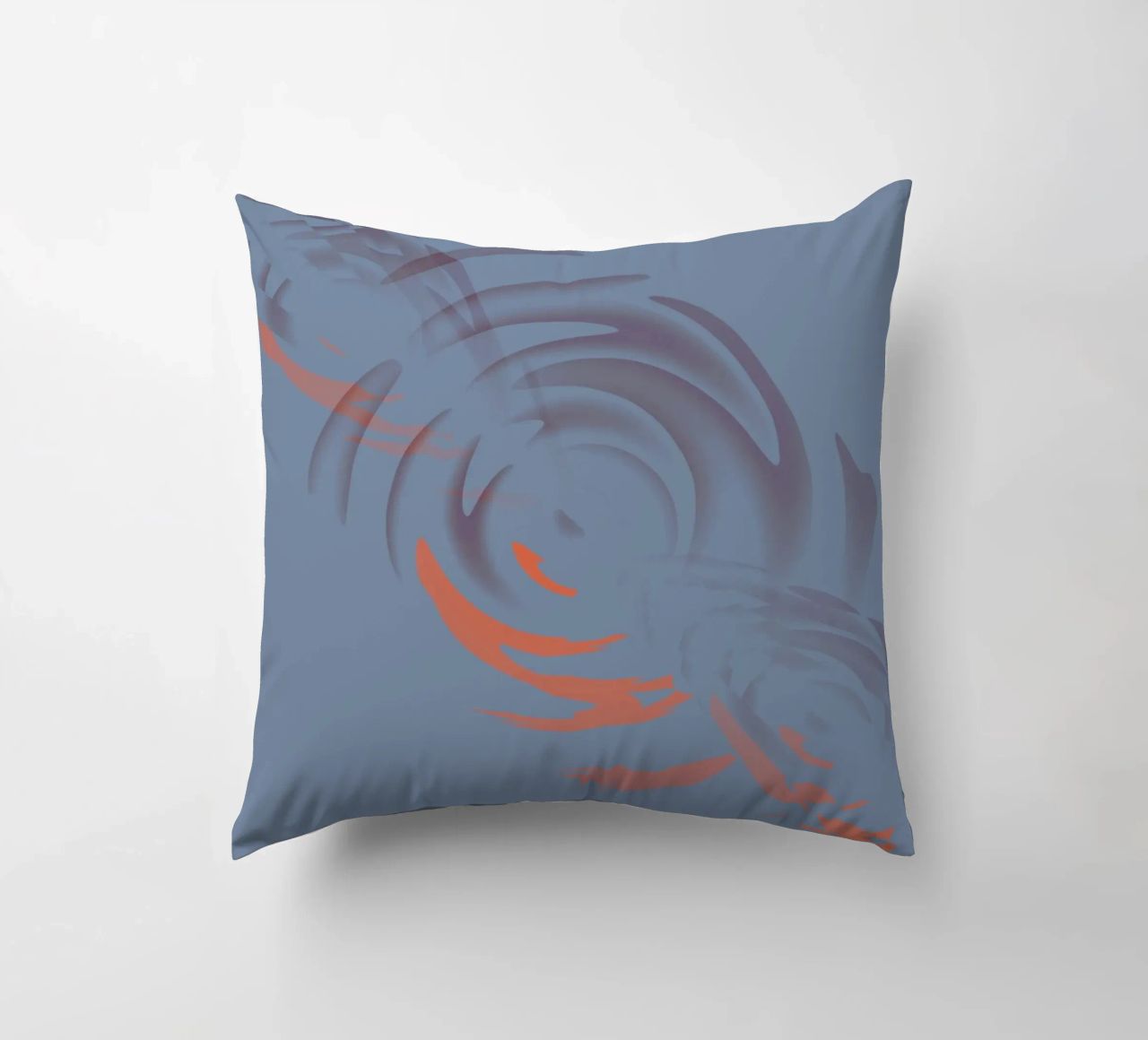 Disegno astratto dinamico circolare blu cuscino da Something for you