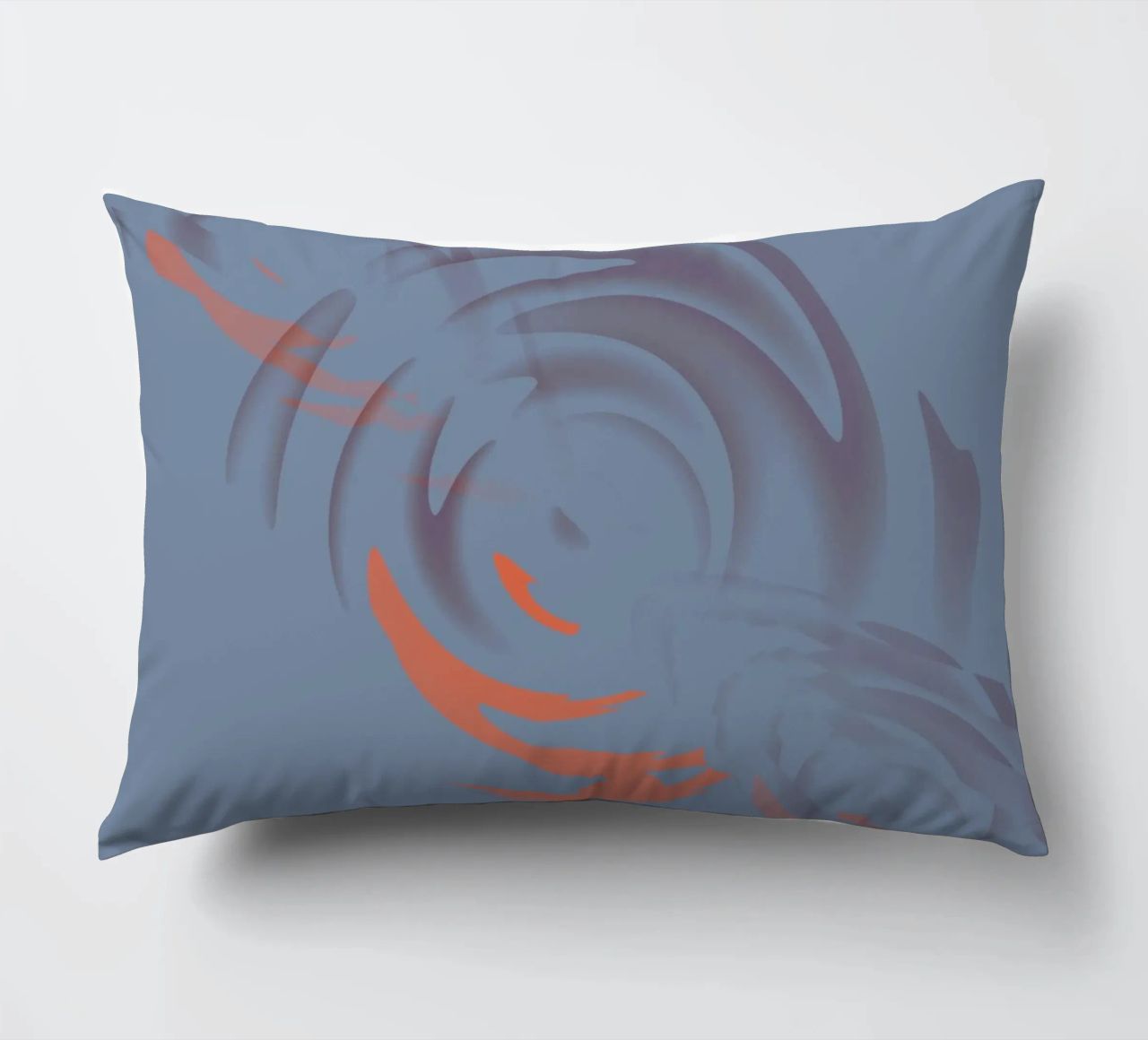 Disegno astratto dinamico circolare blu cuscino da Something for you