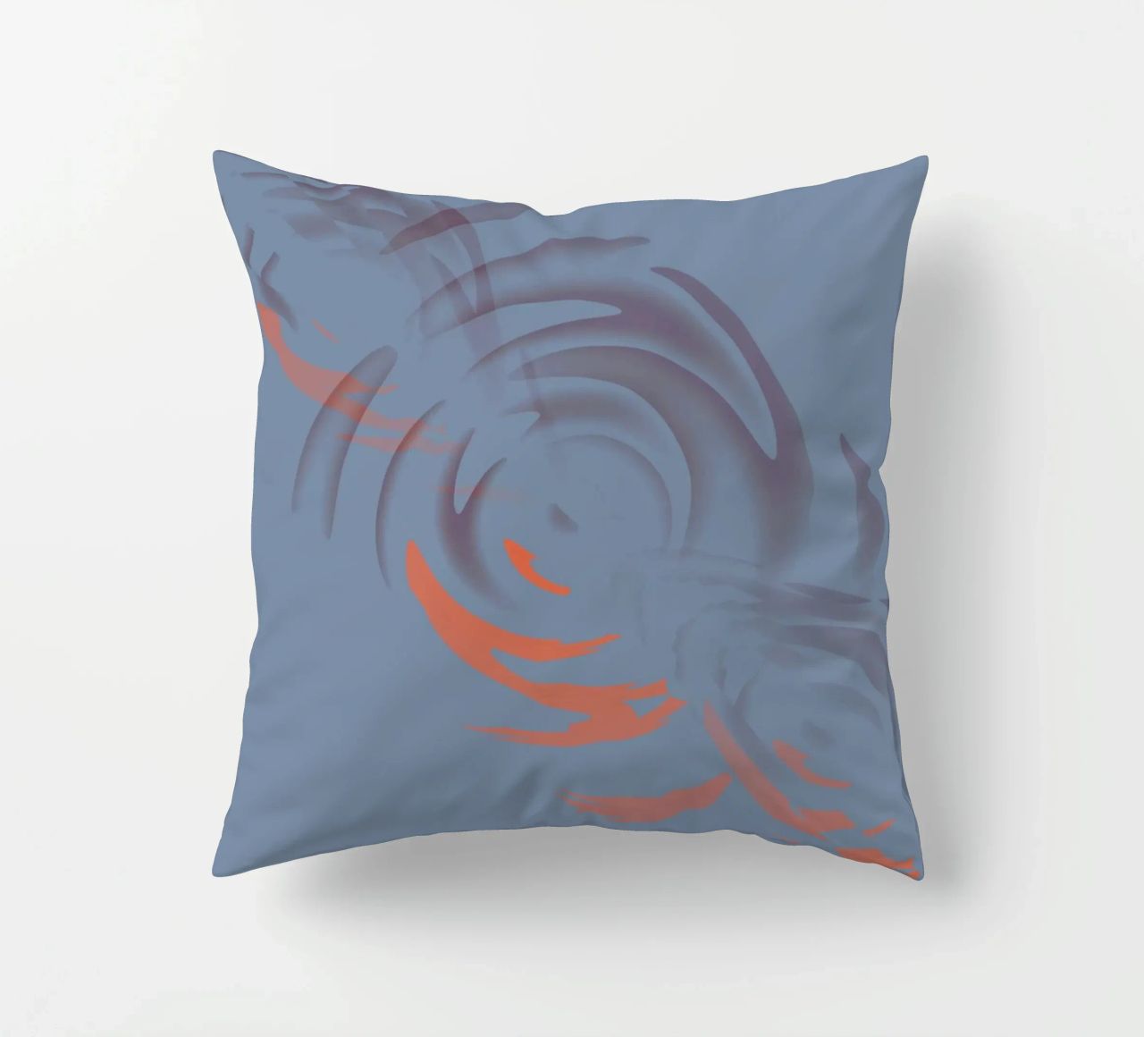 Disegno astratto dinamico circolare blu cuscino da Something for you