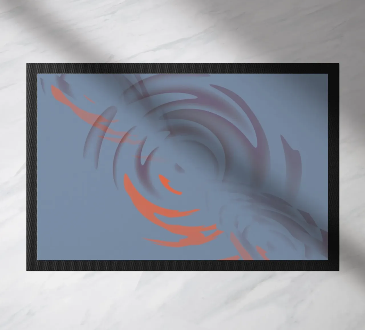 Abstract dynamic circular blue pattern doormat by Something for you