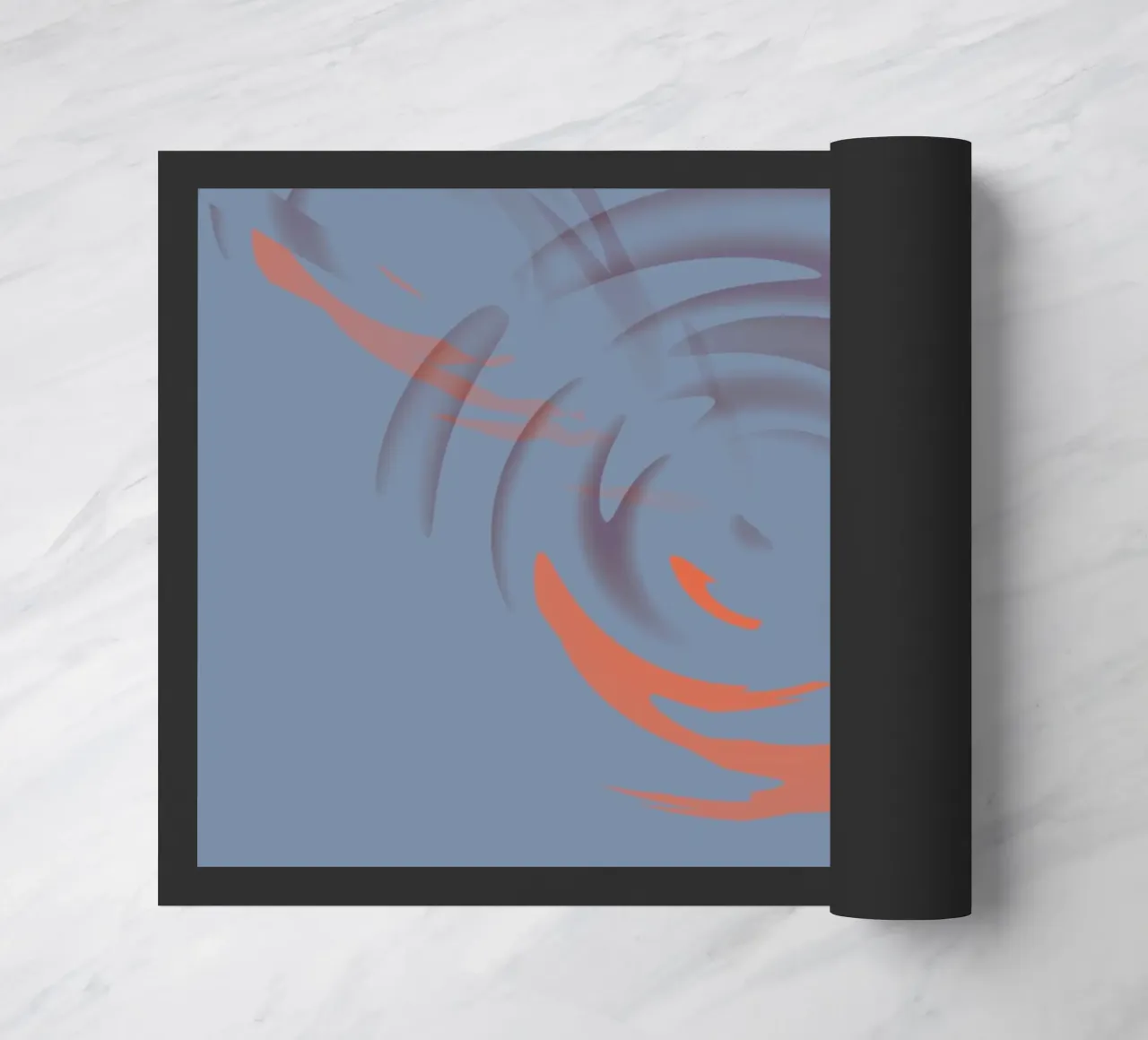 Abstract dynamic circular blue pattern doormat by Something for you