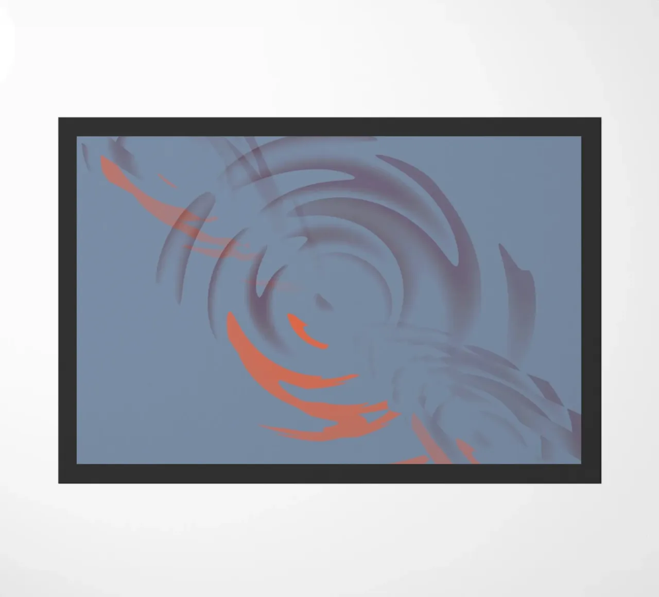 Abstract dynamic circular blue pattern doormat by Something for you