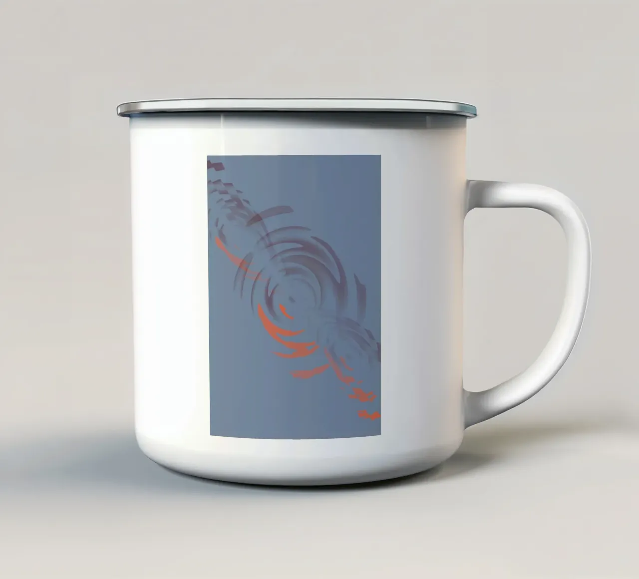Abstraktes dynamisches kreisförmiges blaues Muster Emaille Tasse von Something for you