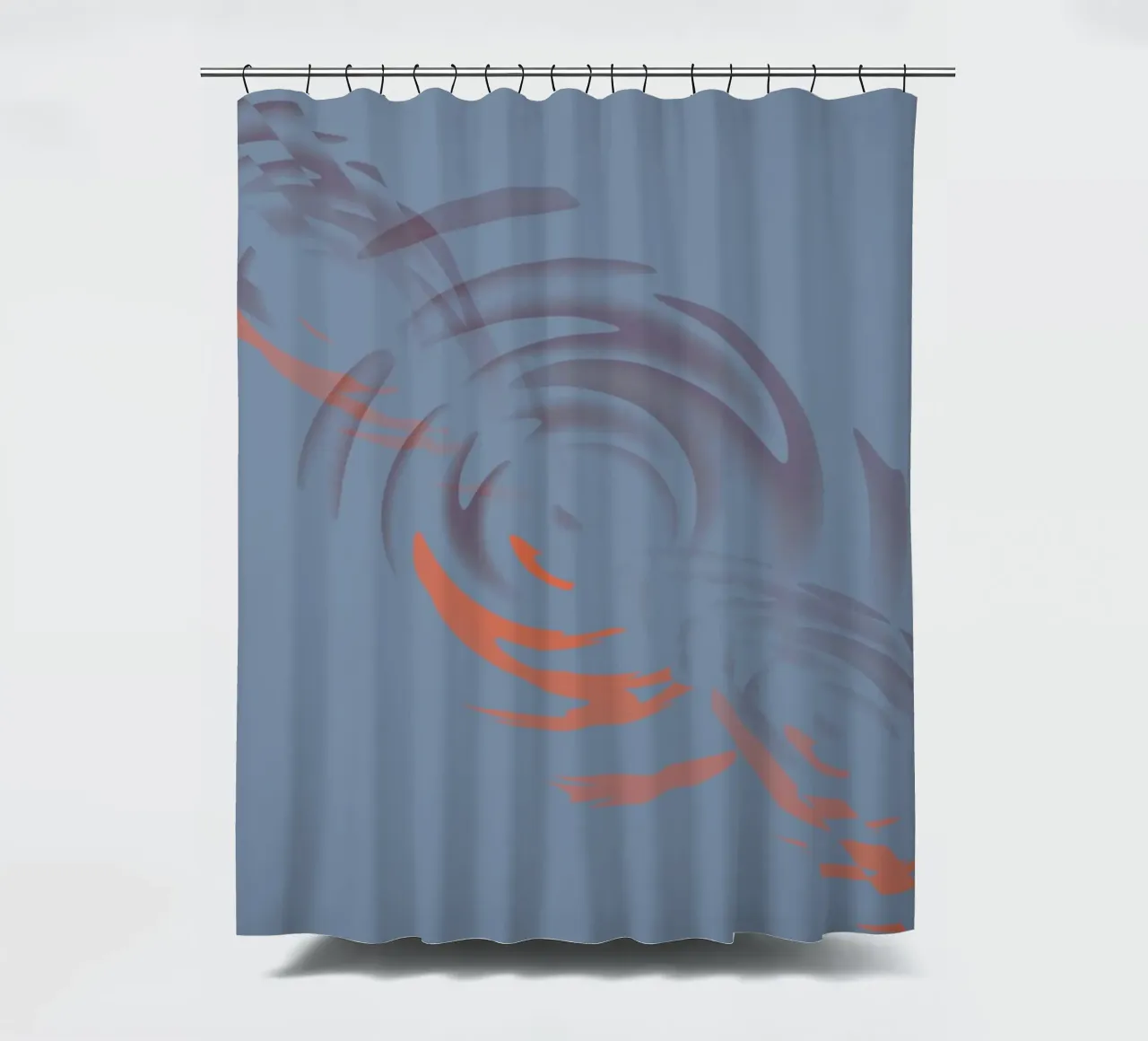 Abstract dynamic circular blue pattern shower curtain by Something for you