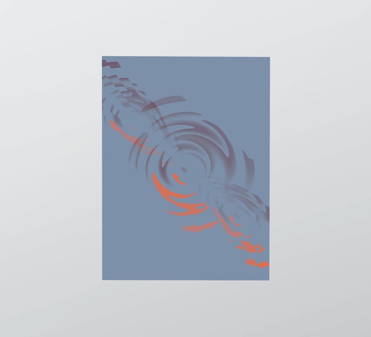 Disegno astratto dinamico circolare blu adesivo da Something for you
