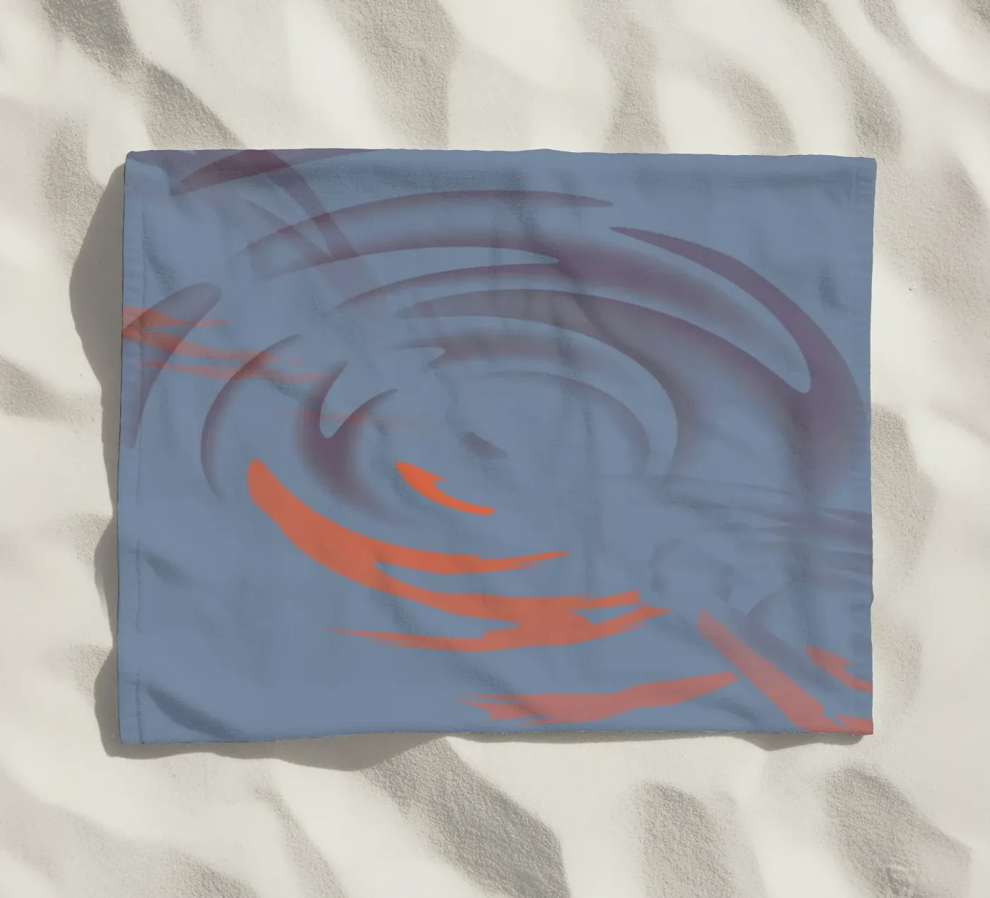 Abstract dynamic circular blue pattern strandhanddoek van Something for you