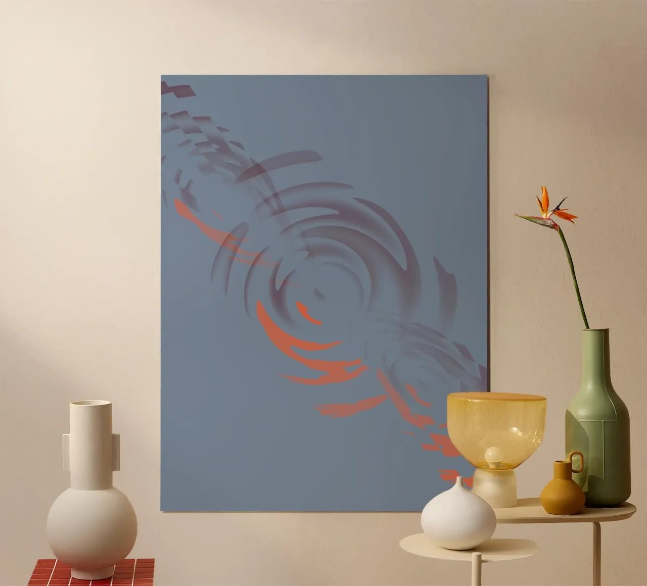 Abstract dynamic circular blue pattern hahnemühle by Something for you