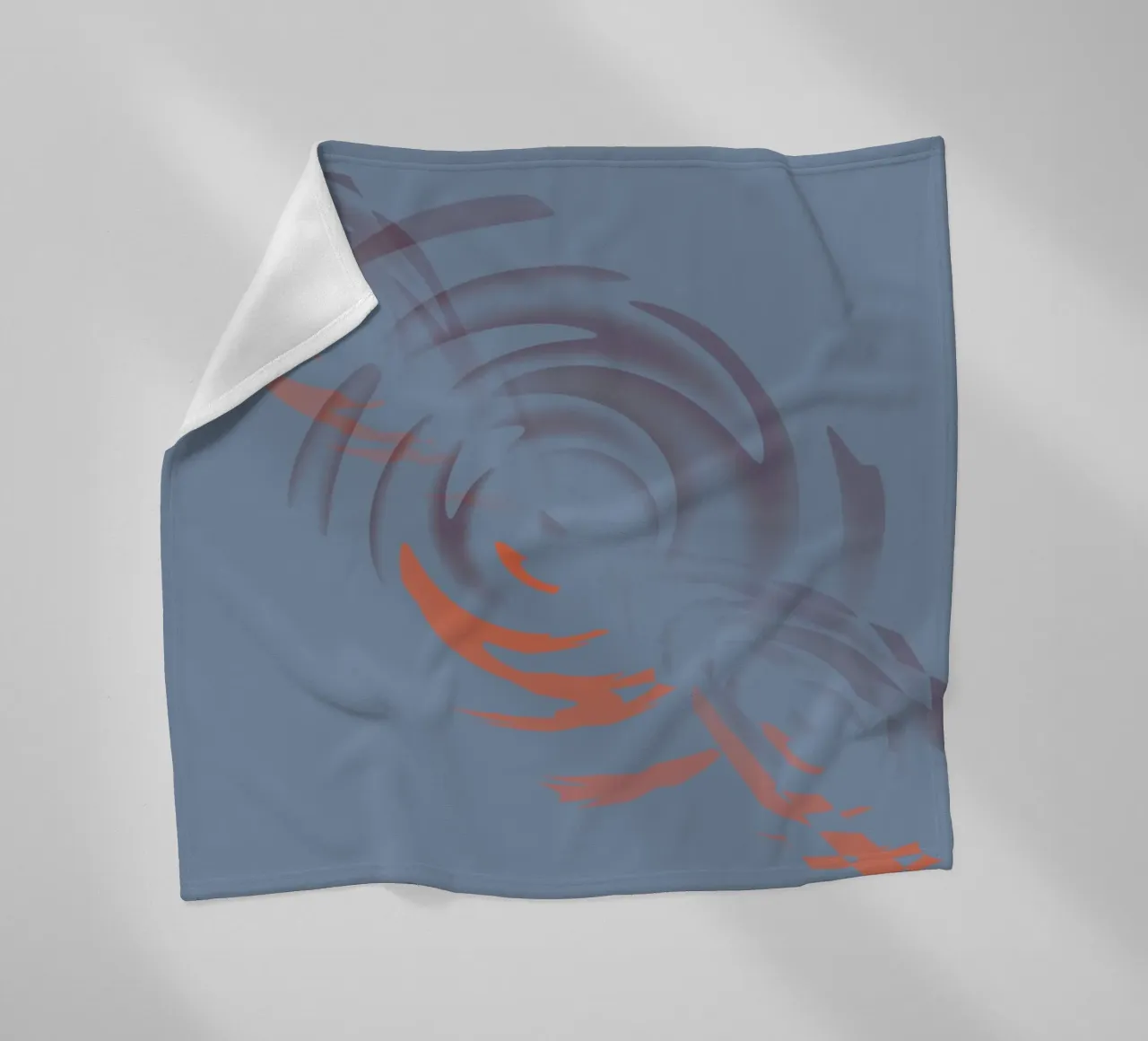 Abstract dynamic circular blue pattern fleece blanket by Something for you