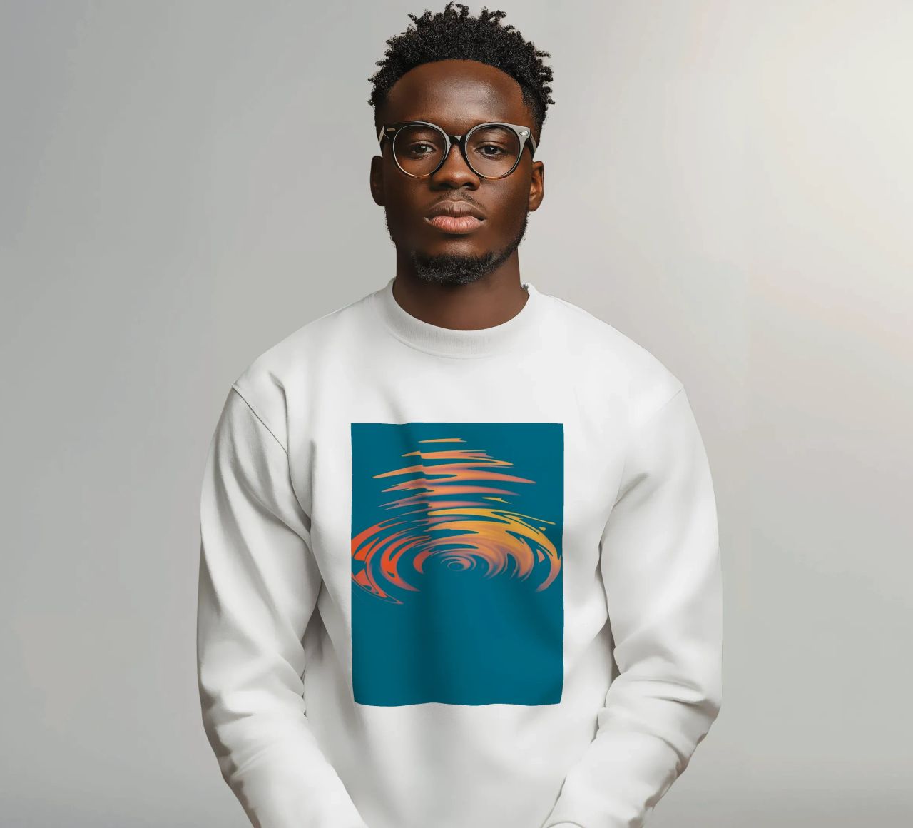 Abstract dynamic colourful circular wave pattern sweatshirt by Something for you