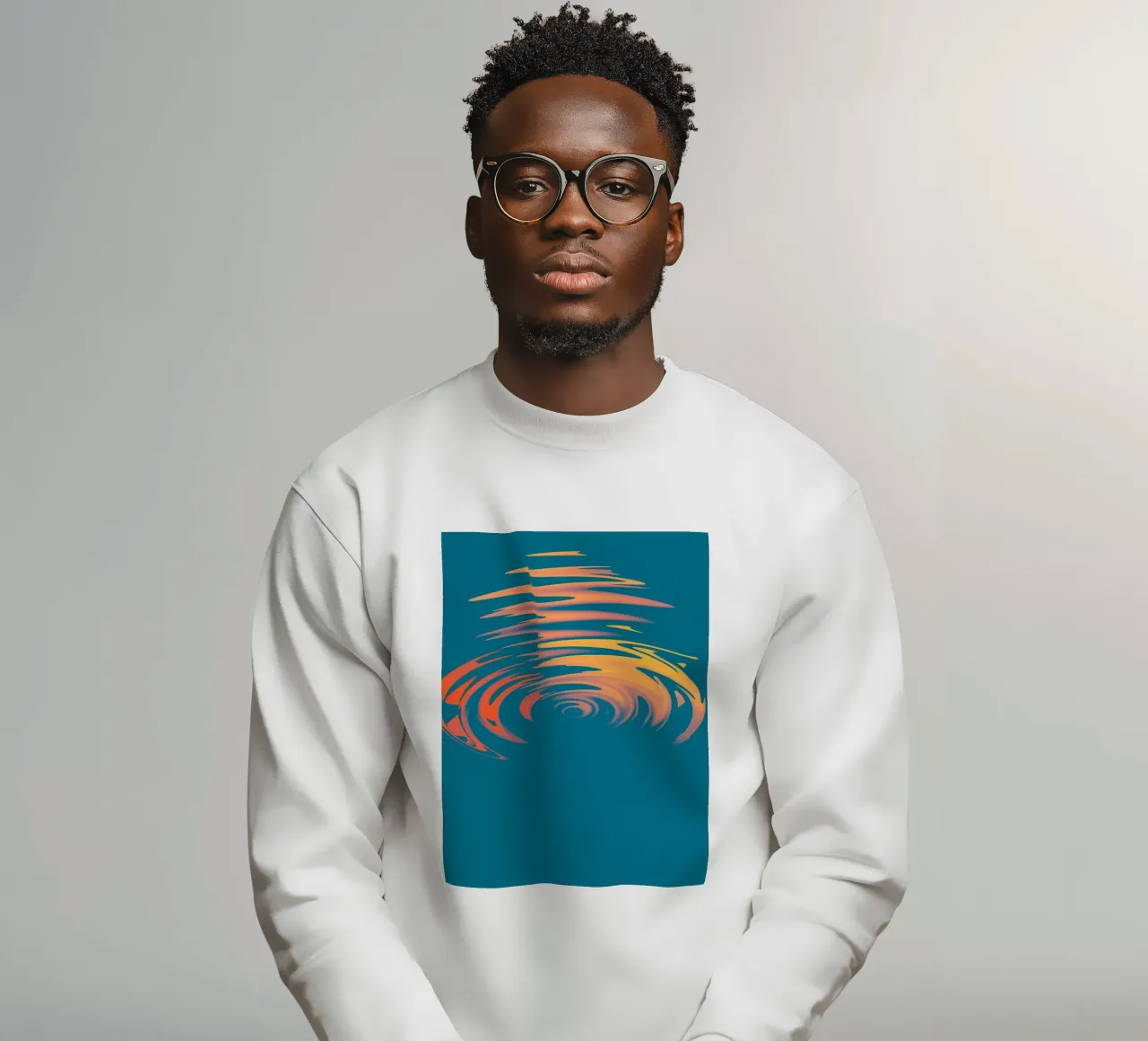 Abstract dynamic colourful circular wave pattern sweatshirt by Something for you