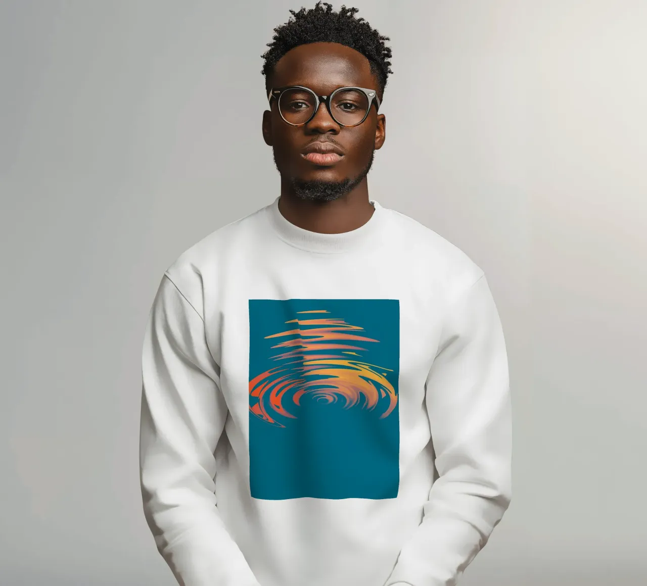 Abstract dynamic colourful circular wave pattern sweatshirt by Something for you