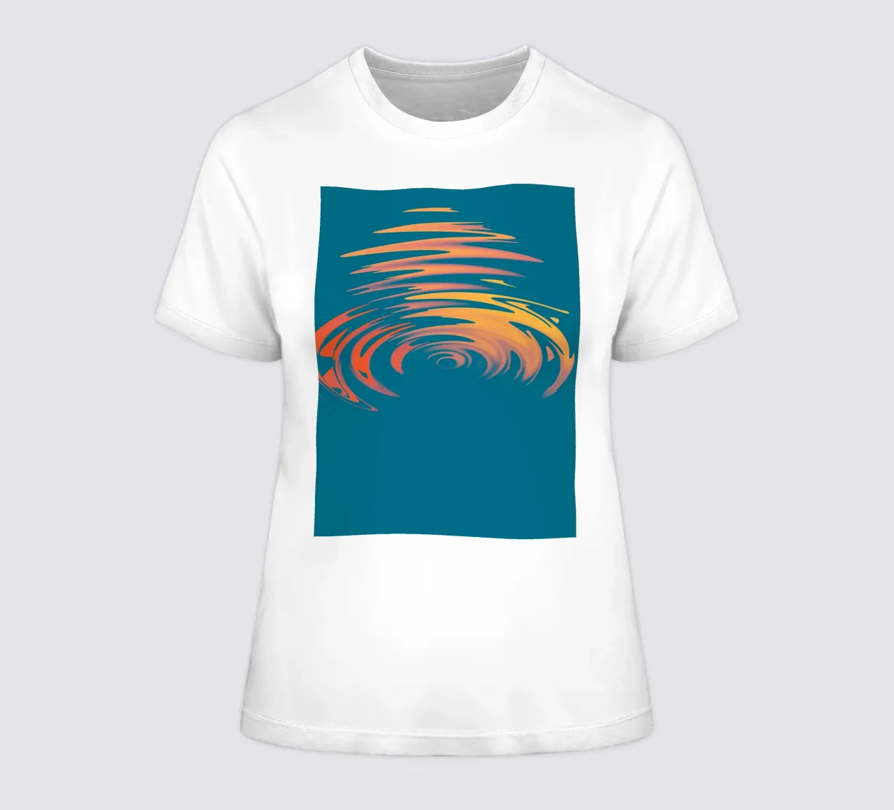 Abstract dynamic colourful circular wave pattern women's fitted t-shirt by Something for you
