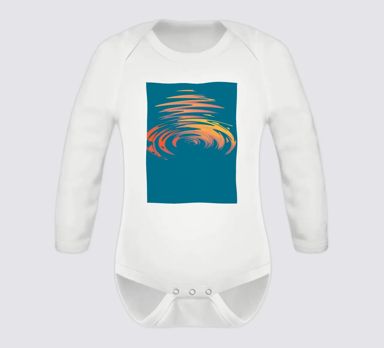 Motif dynamique abstrait d'ondes circulaires colorées body manches longues de Something for you