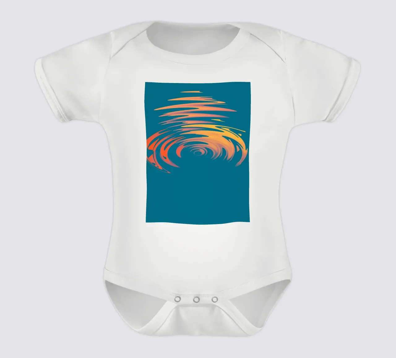 Abstraktes dynamisches buntes kreisförmiges Wellen Muster Kurzarm Babybody von Something for you