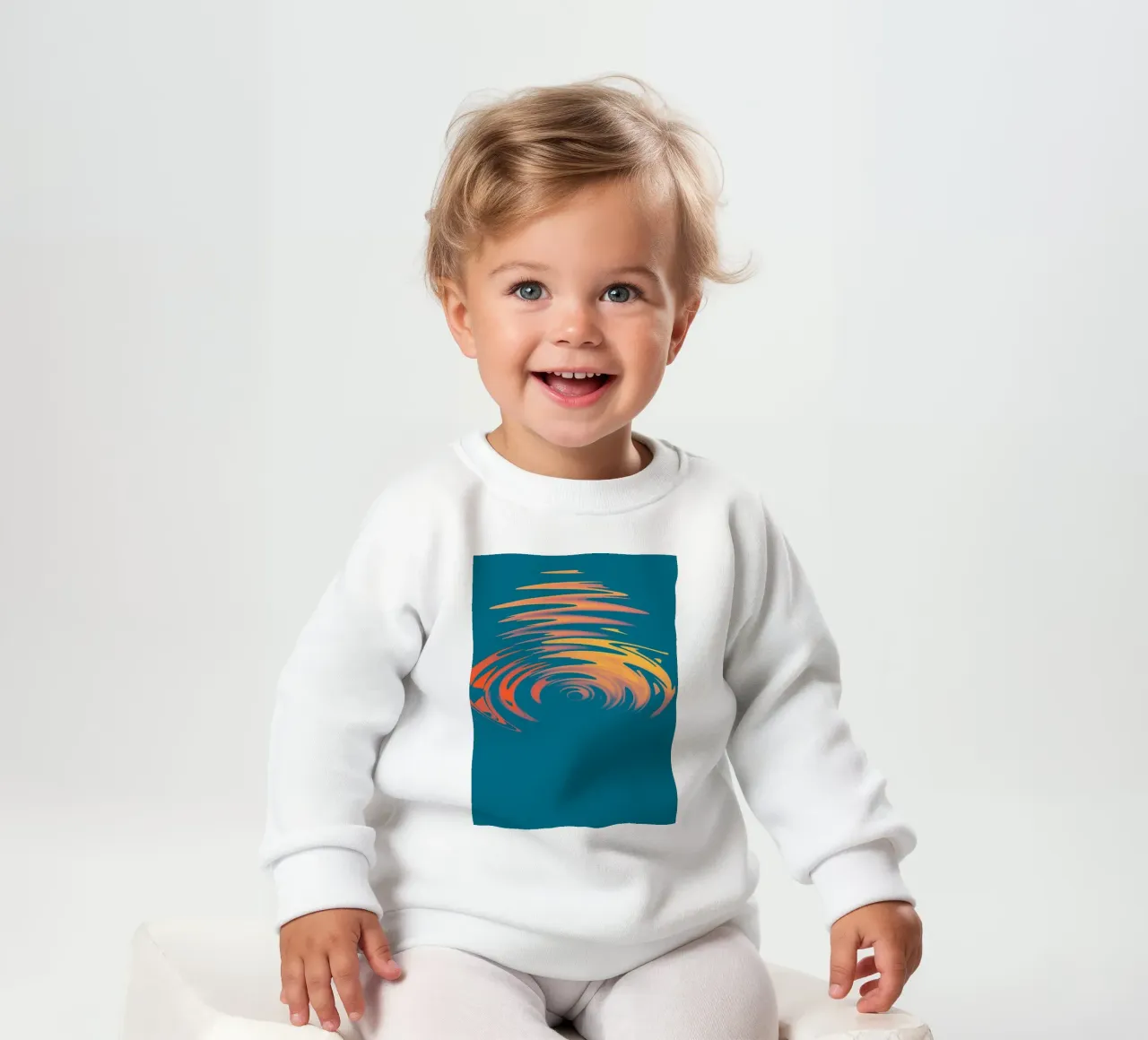 Abstract dynamic colourful circular wave pattern baby sweatshirt by Something for you