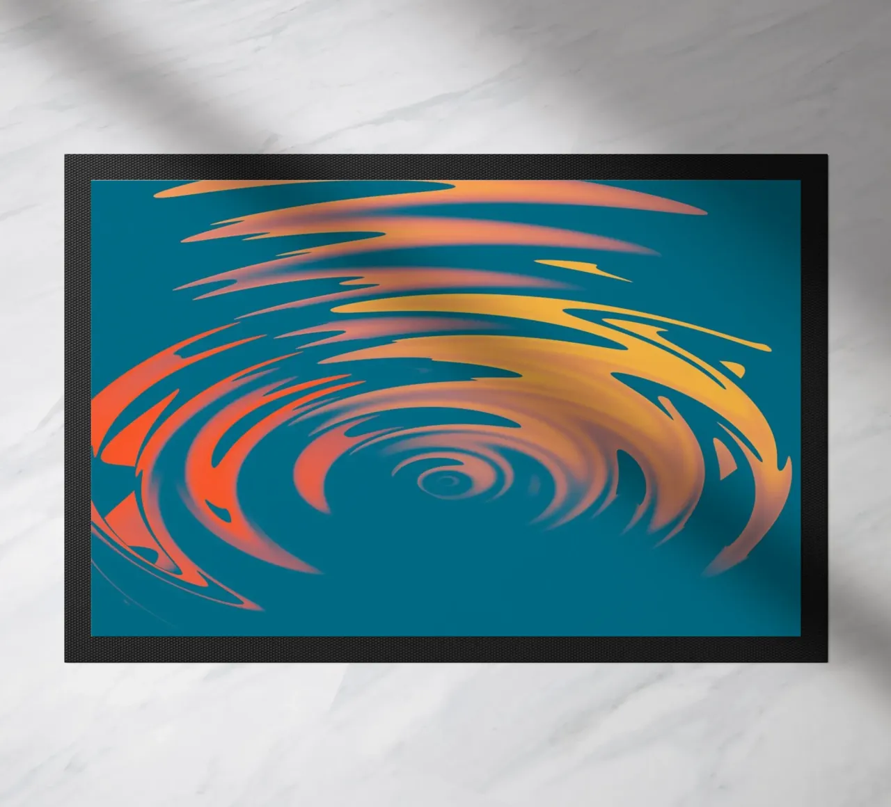 Motif dynamique abstrait d'ondes circulaires colorées paillasson de Something for you