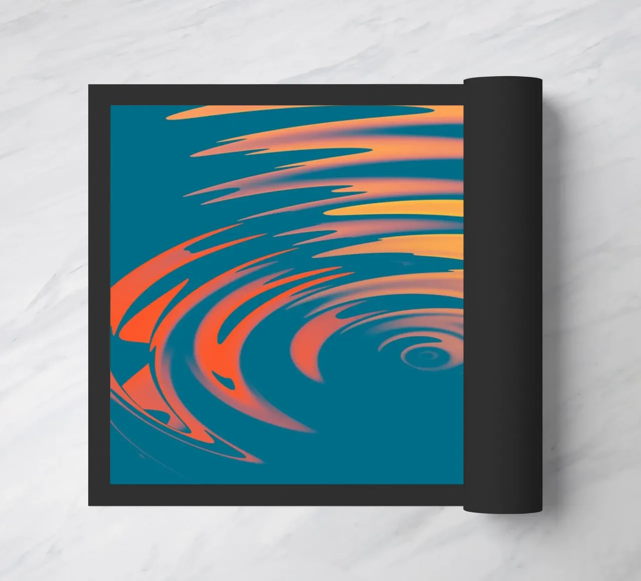 Motif dynamique abstrait d'ondes circulaires colorées paillasson de Something for you