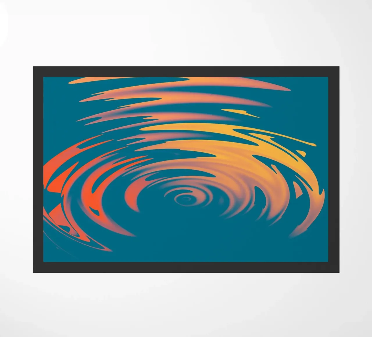 Motif dynamique abstrait d'ondes circulaires colorées paillasson de Something for you