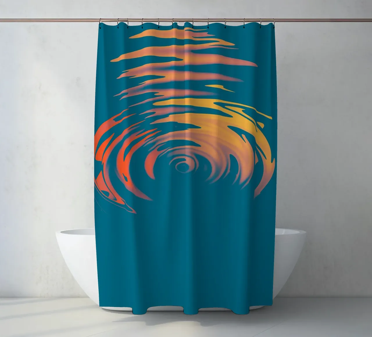 Abstract dynamic colourful circular wave pattern shower curtain by Something for you