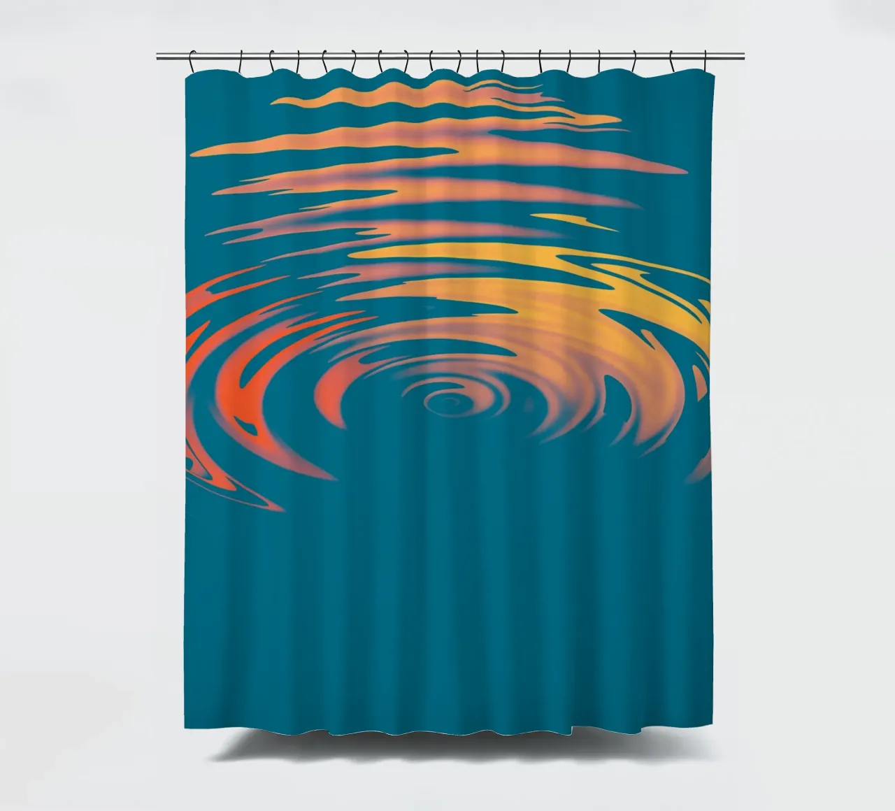 Motif dynamique abstrait d'ondes circulaires colorées rideau de douche de Something for you