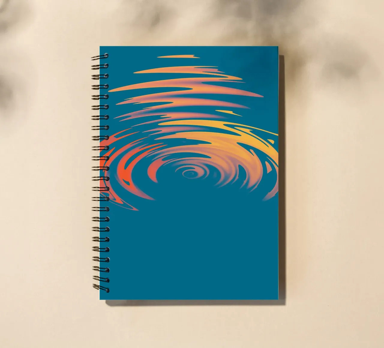 Abstract dynamic colourful circular wave pattern spiral notebook by Something for you