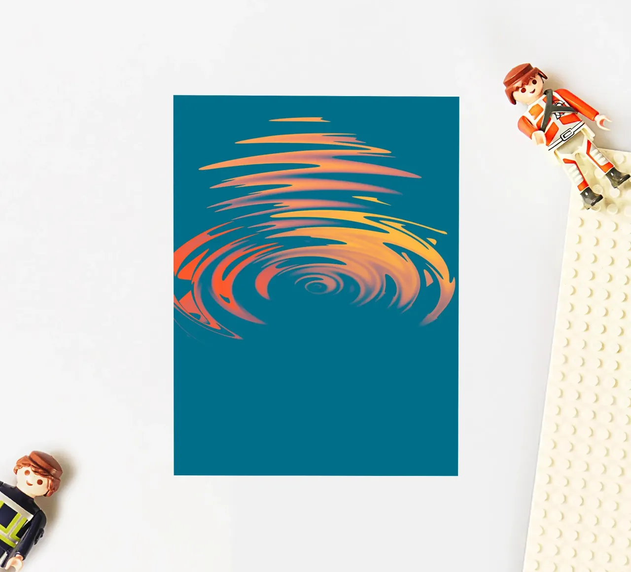 Motif dynamique abstrait d'ondes circulaires colorées autocollant de Something for you