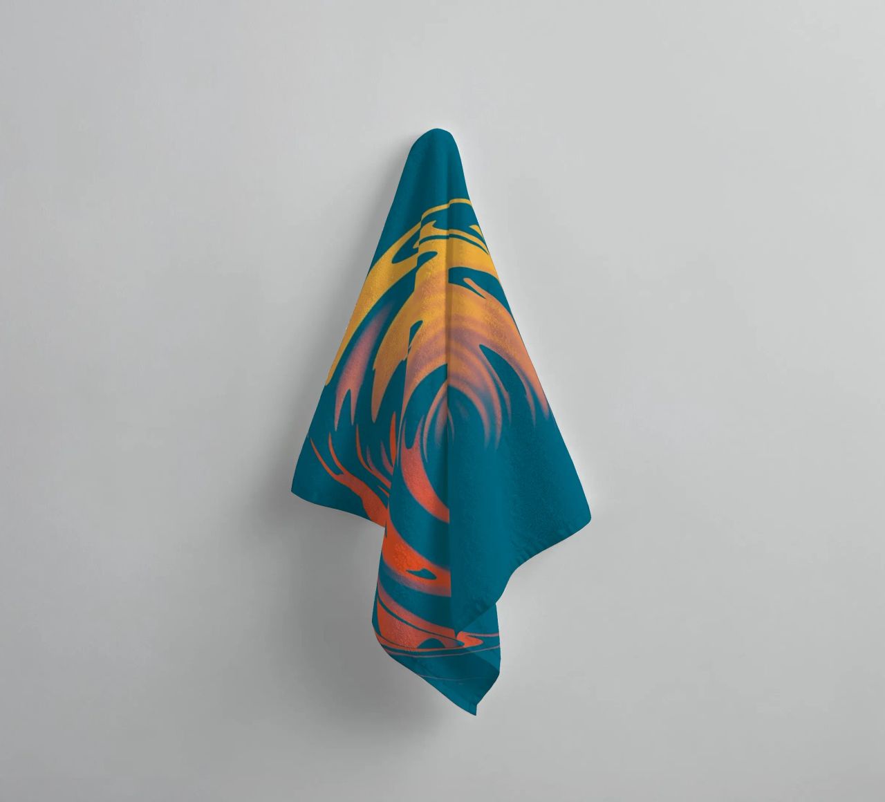 Abstract dynamic colourful circular wave pattern towel by Something for you