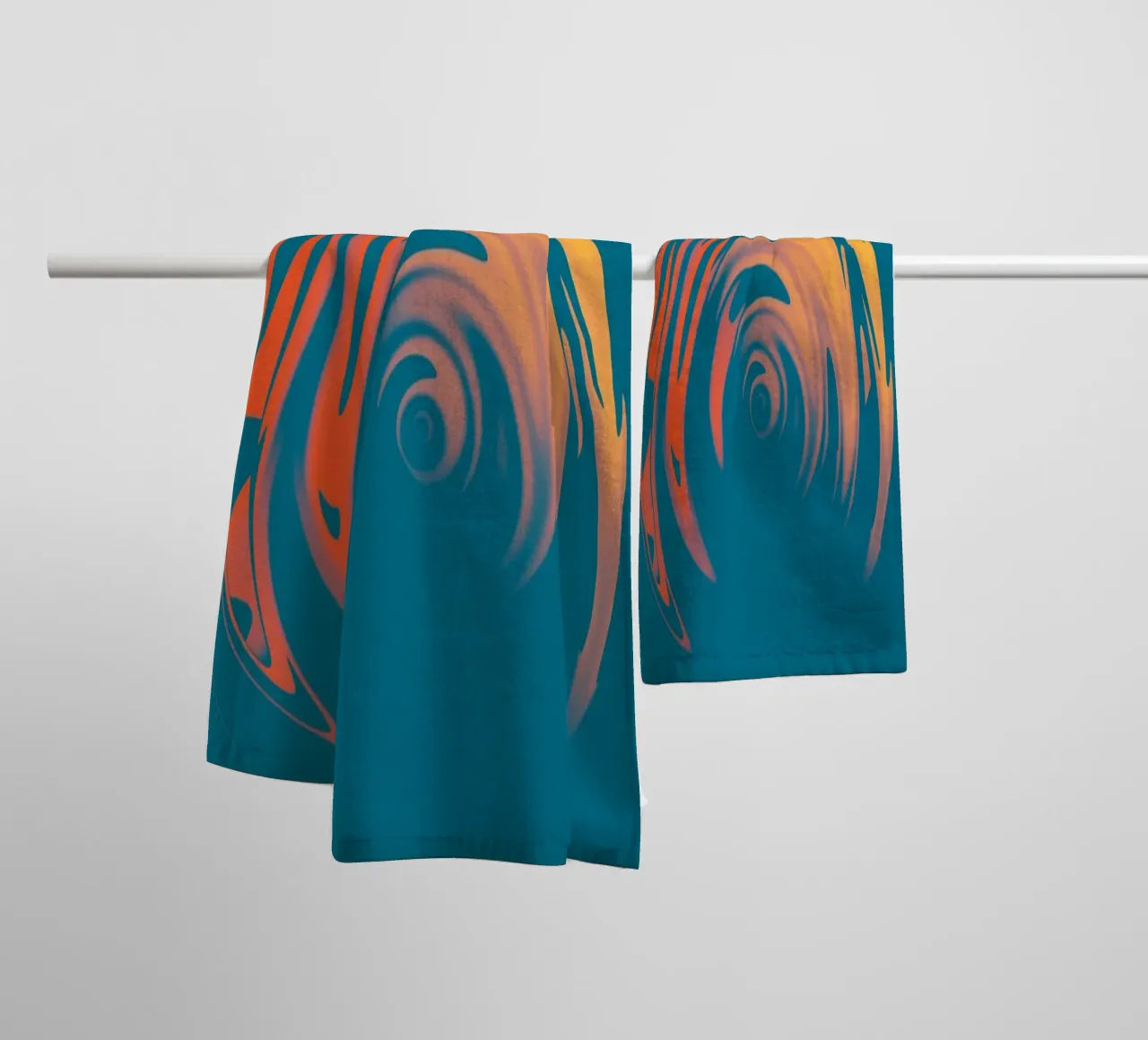 Abstract dynamic colourful circular wave pattern towel by Something for you