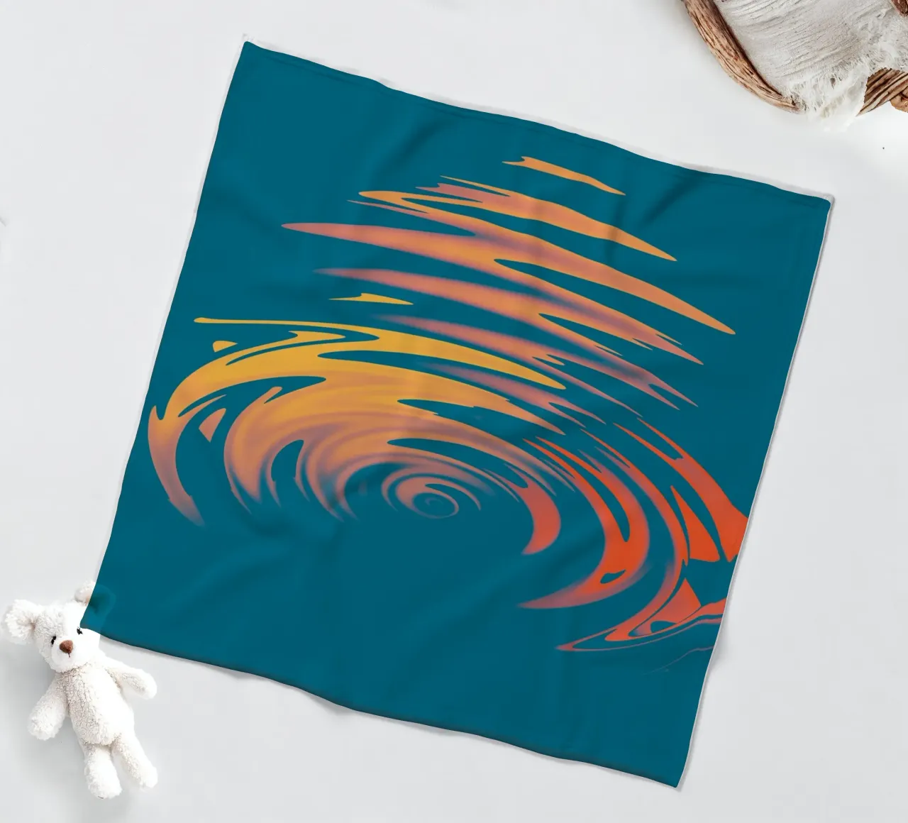 Abstract dynamic colourful circular wave pattern fleece blanket by Something for you