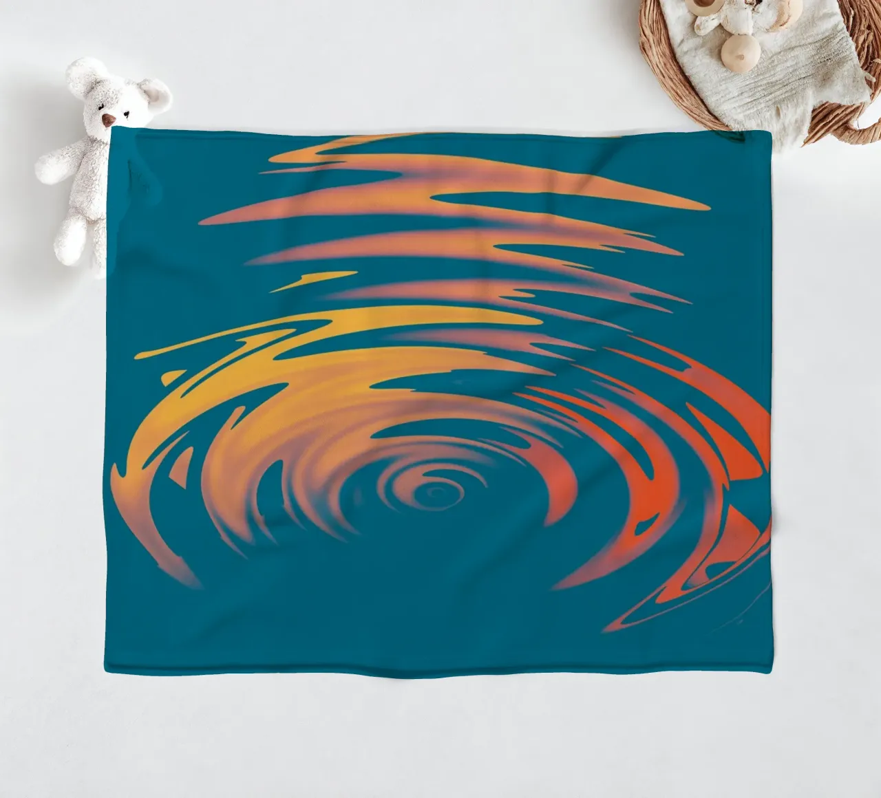 Abstract dynamic colourful circular wave pattern fleece blanket by Something for you