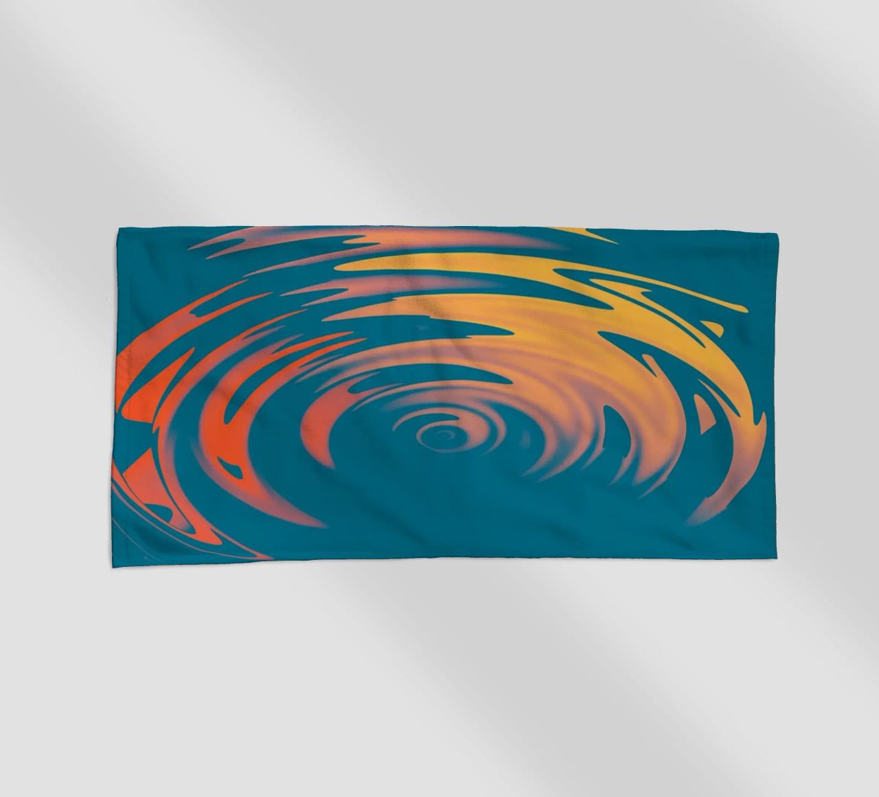 Abstract dynamic colourful circular wave pattern beach towel by Something for you