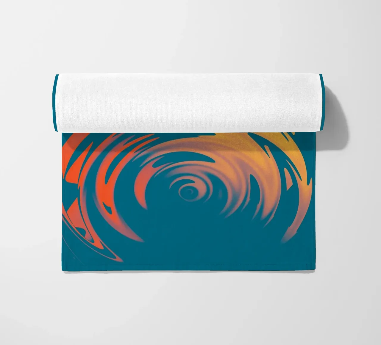 Abstraktes dynamisches buntes kreisförmiges Wellen Muster Strandtuch von Something for you