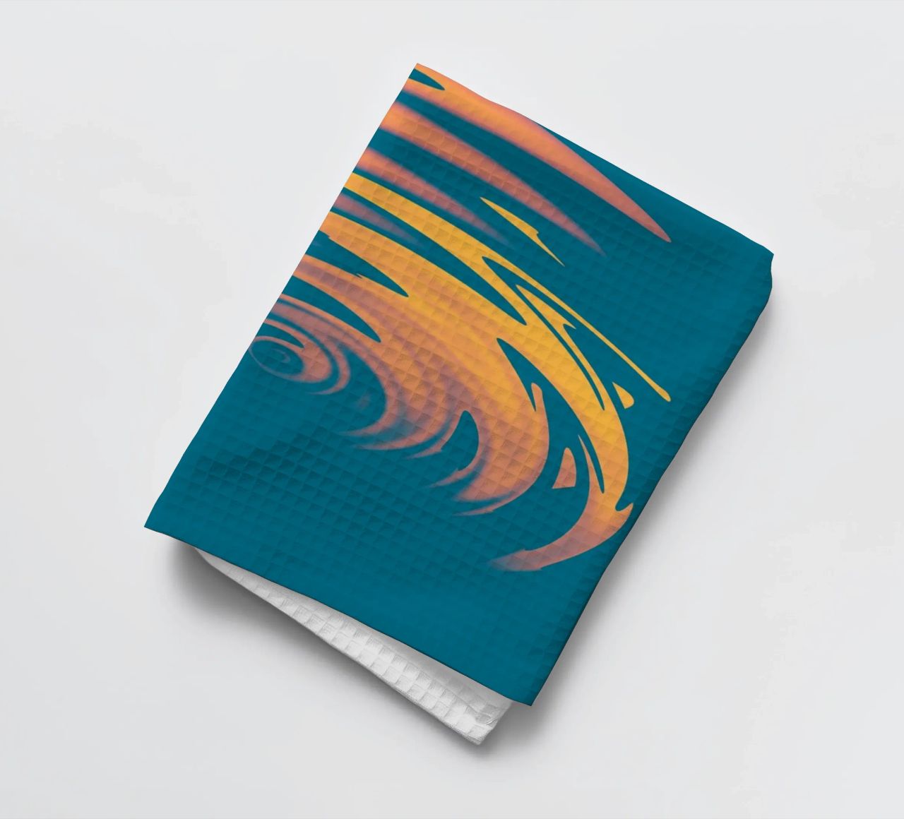 Abstract dynamic colourful circular wave pattern tea towel by Something for you