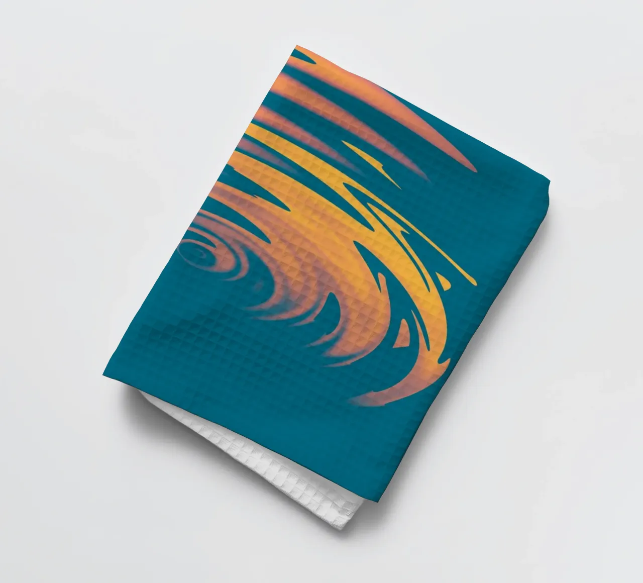 Motif dynamique abstrait d'ondes circulaires colorées torchon de Something for you