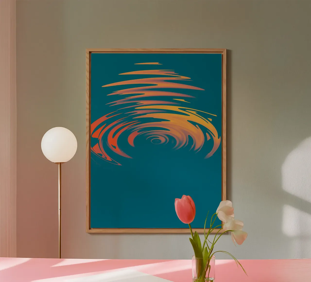 Abstraktes dynamisches buntes kreisförmiges Wellen Muster Forex-Platte von Something for you