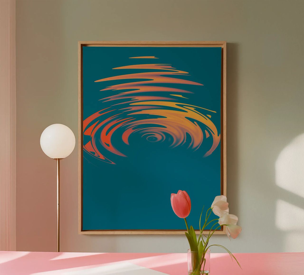 Abstract dynamic colourful circular wave pattern canvas by Something for you
