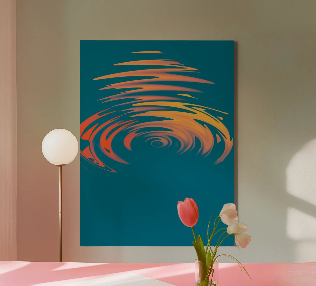 Abstract dynamic colourful circular wave pattern canvas by Something for you