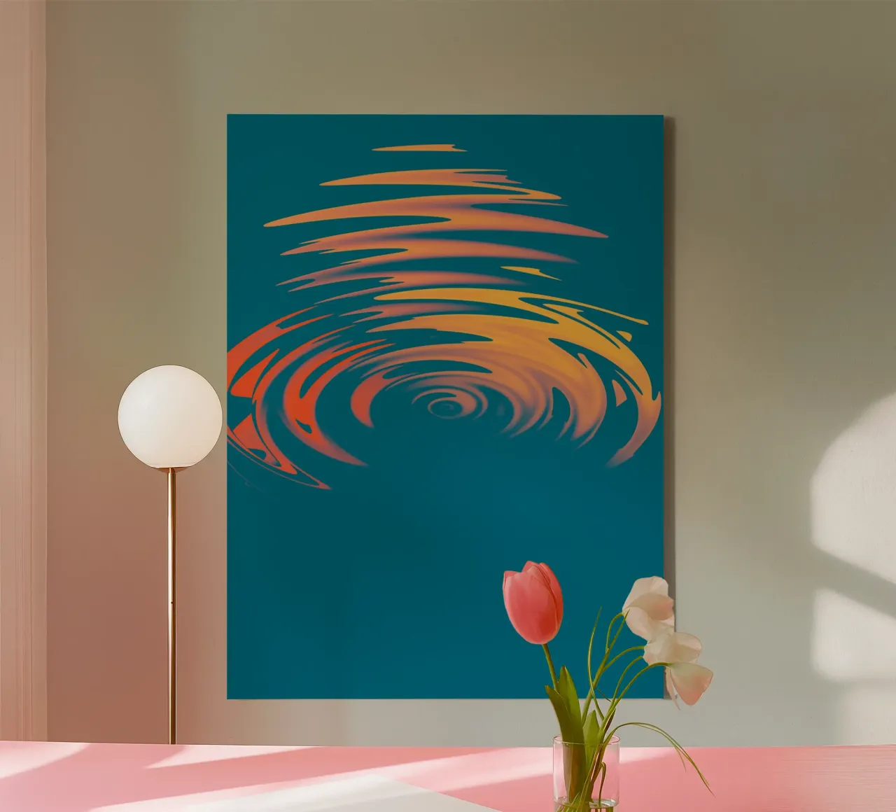 Abstraktes dynamisches buntes kreisförmiges Wellen Muster Leinwand von Something for you