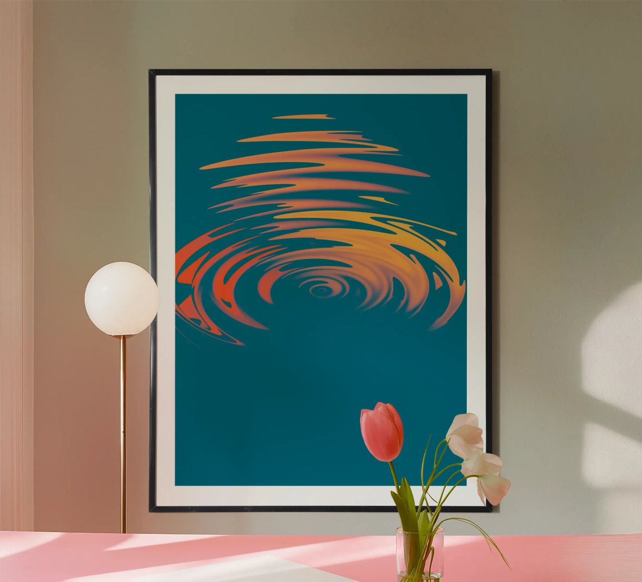 Abstract dynamic colourful circular wave pattern hahnemühle by Something for you