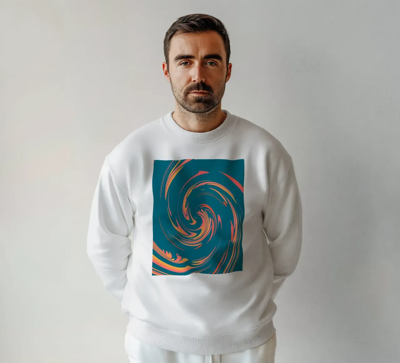 Motif circulaire dynamique abstrait et coloré sweat de Something for you