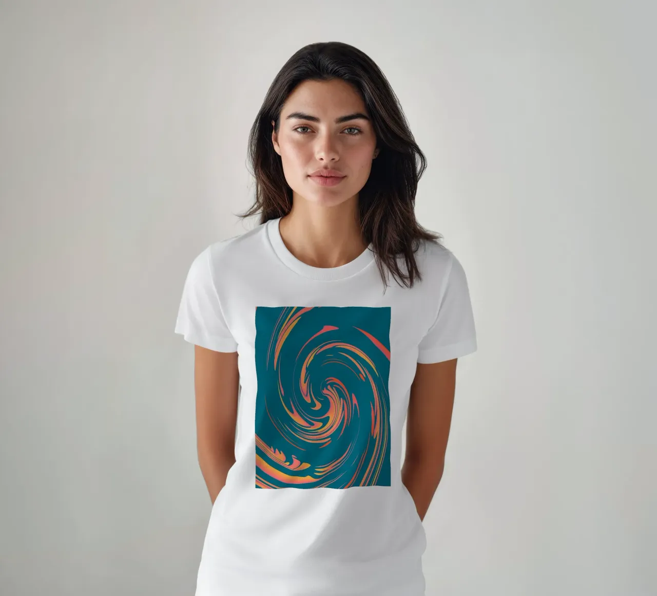 Abstract colourful dynamic circular pattern t-shirt by Something for you