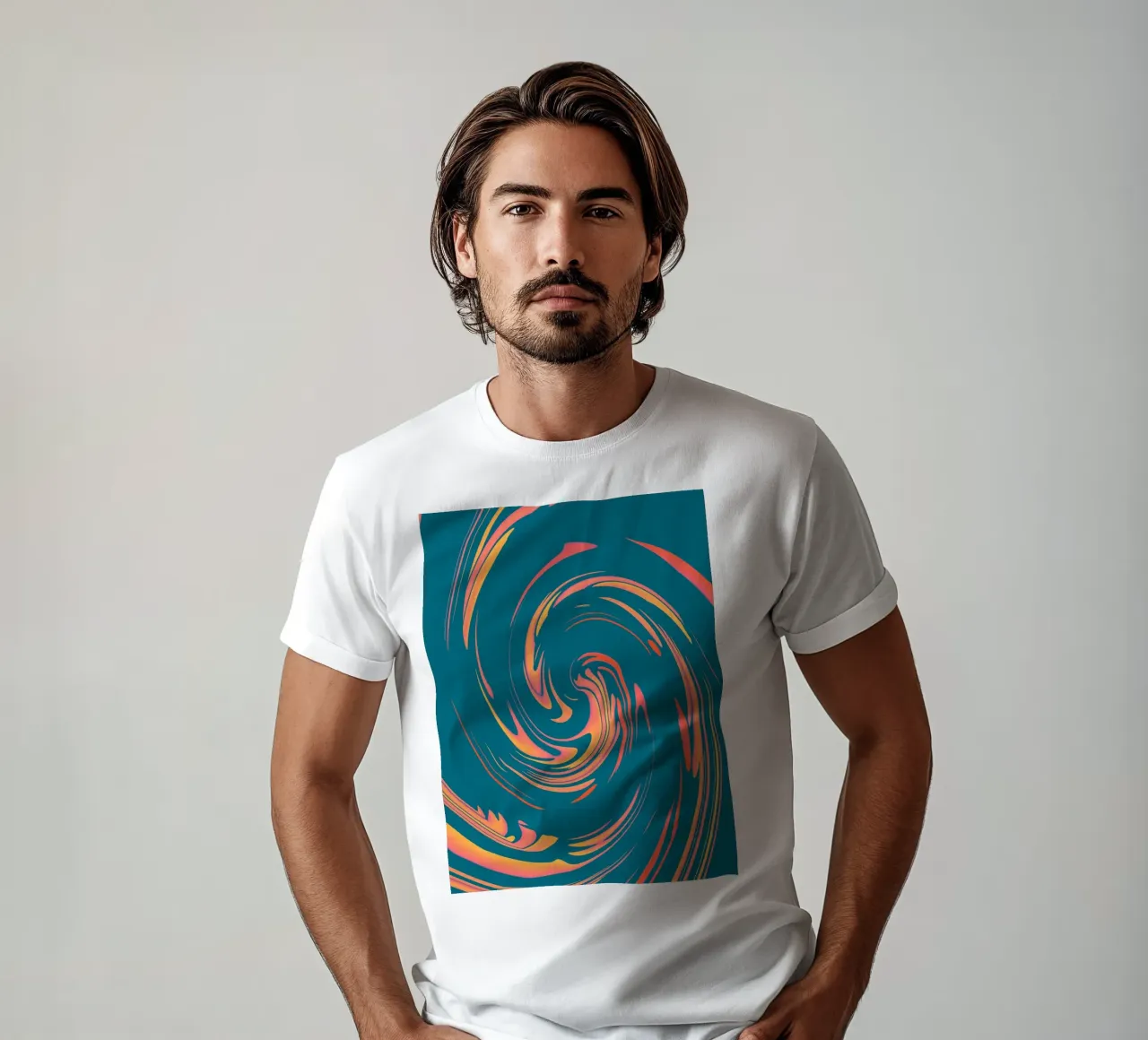 Abstract colourful dynamic circular pattern t-shirt by Something for you