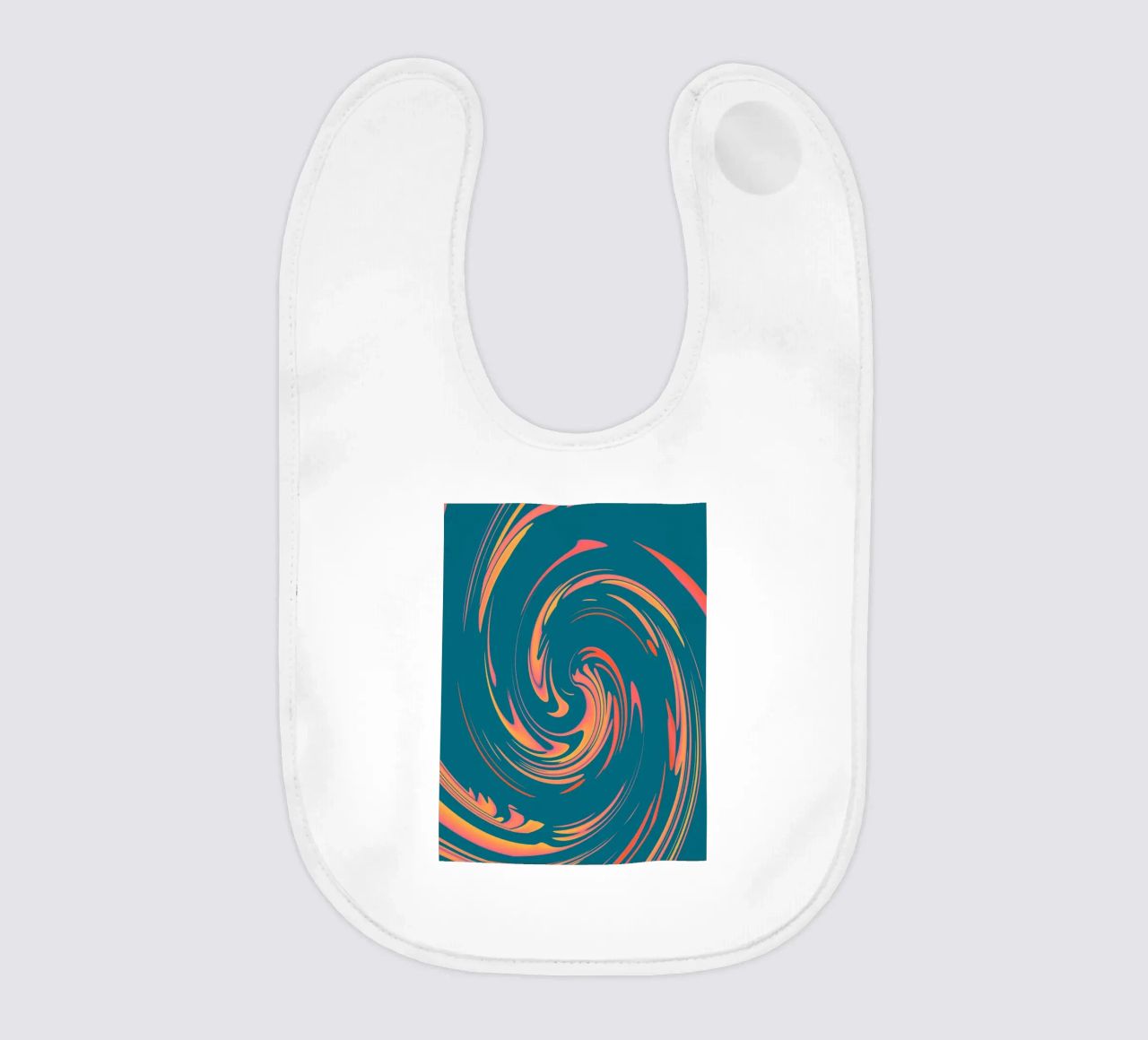 Abstract colourful dynamic circular pattern baby bib by Something for you