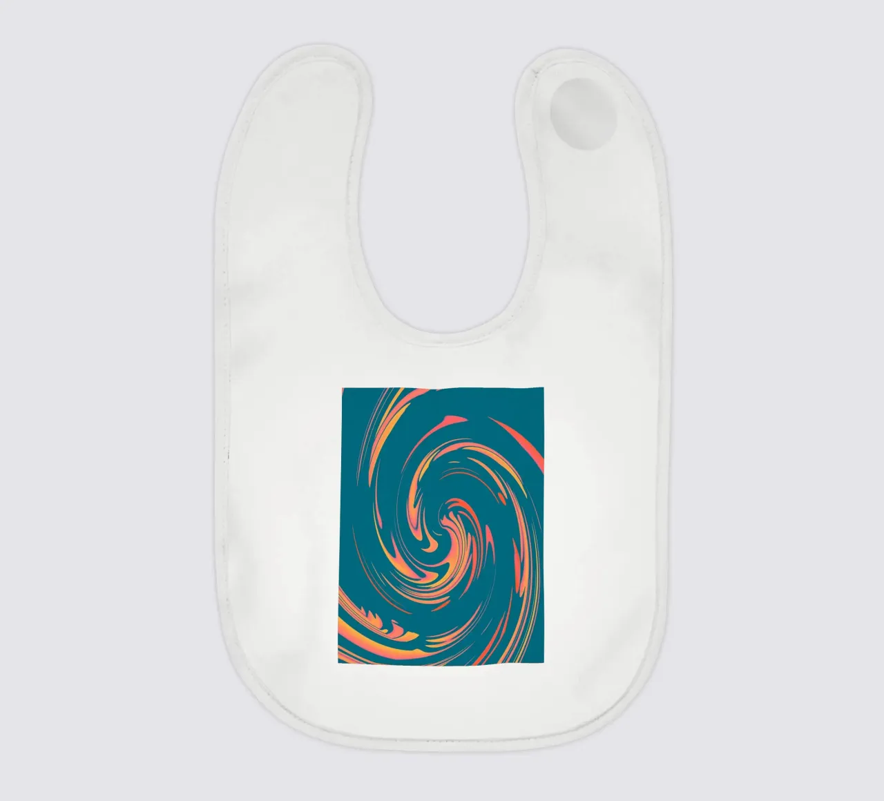 Abstract colourful dynamic circular pattern baby bib by Something for you