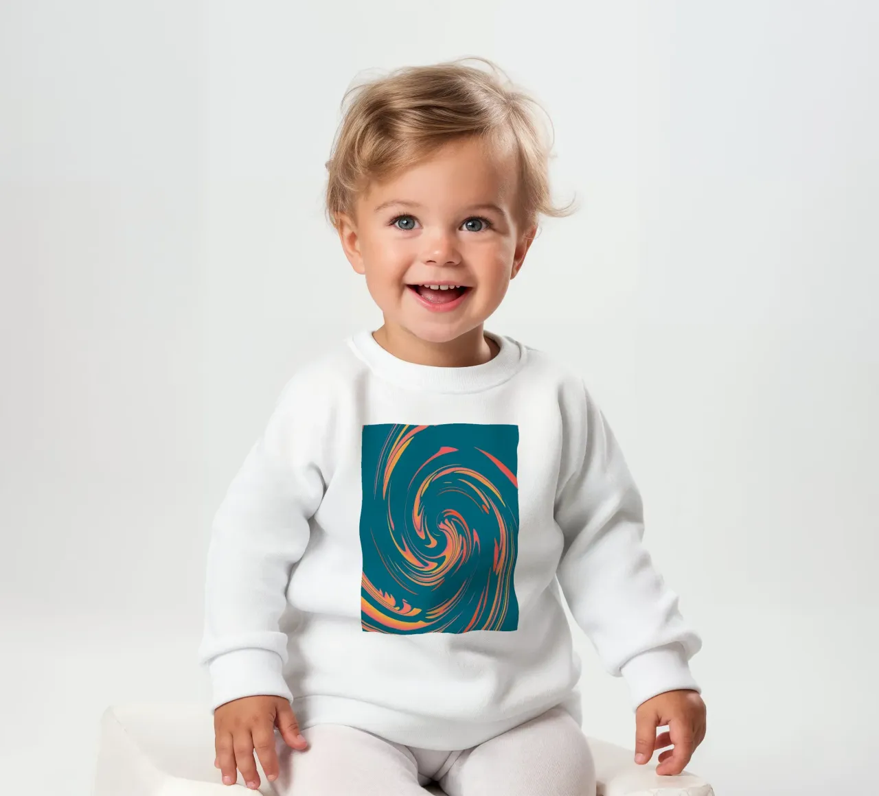 Abstract colourful dynamic circular pattern baby sweatshirt by Something for you