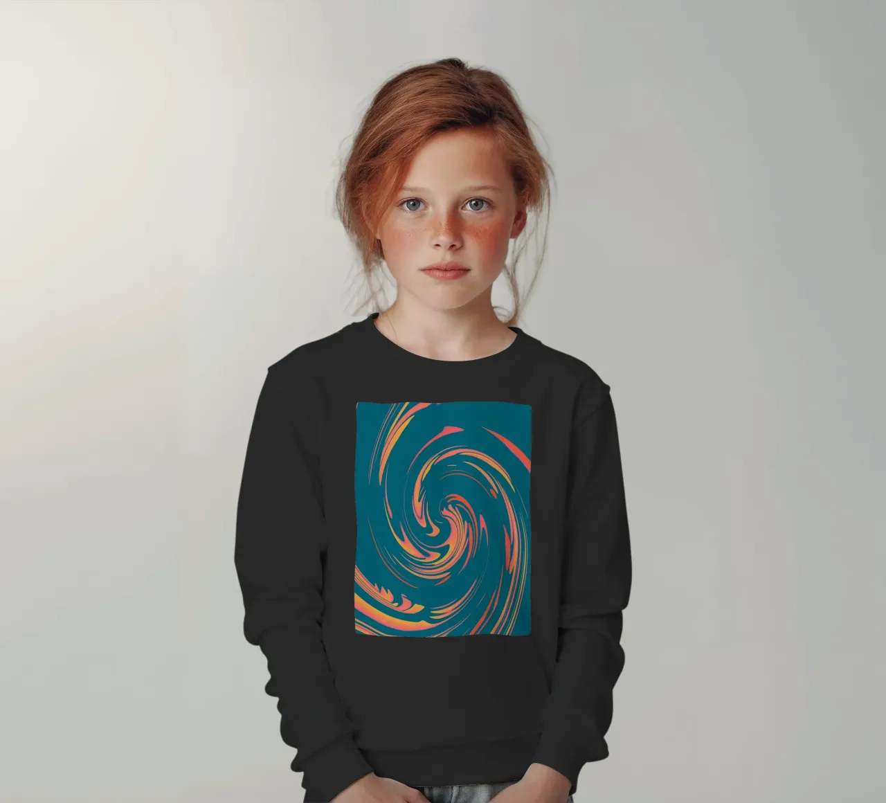 Abstraktes buntes dynamisches kreisförmiges Muster Kinder Sweatshirt von Something for you