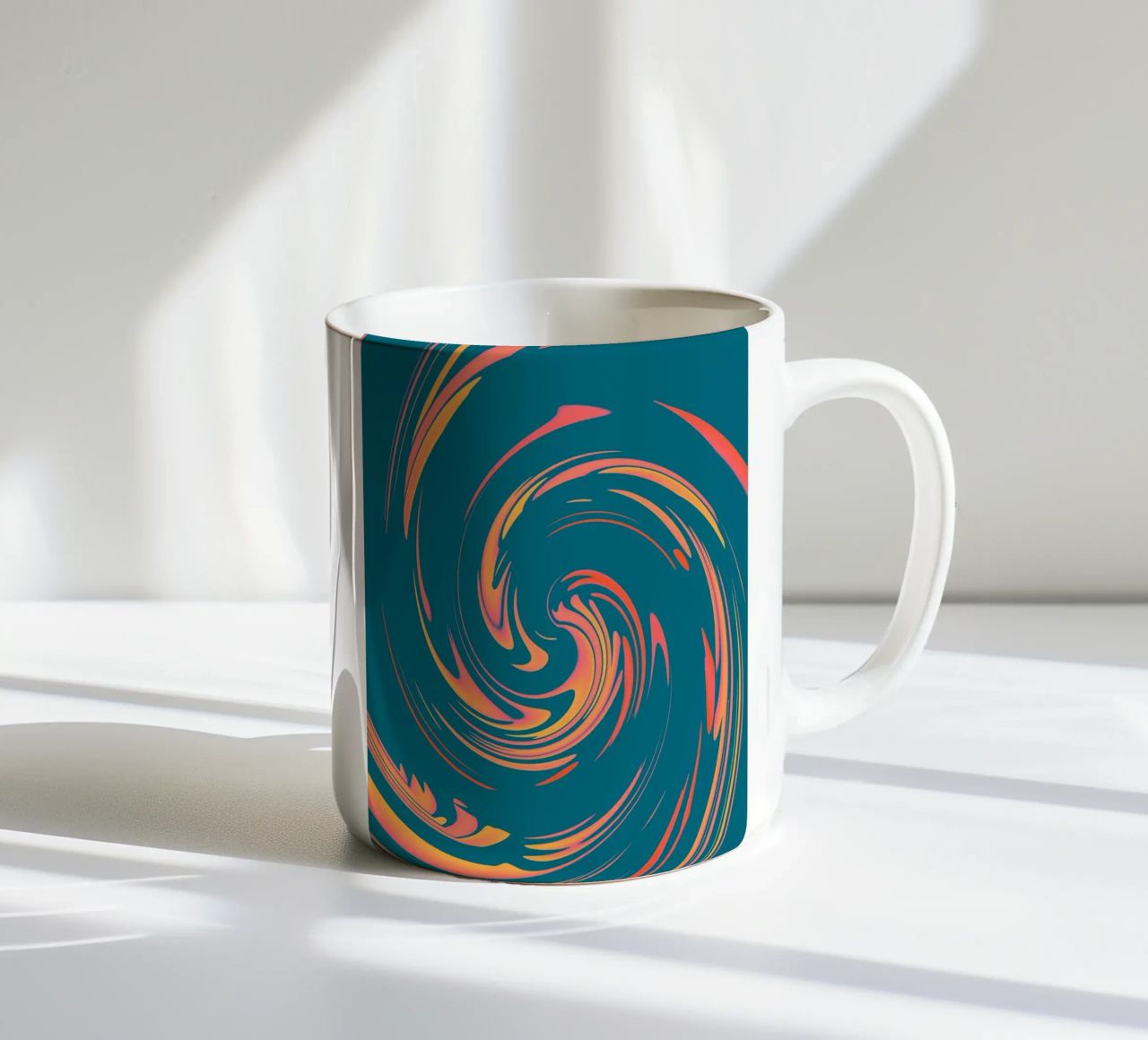 Abstract colourful dynamic circular pattern ceramic mug by Something for you