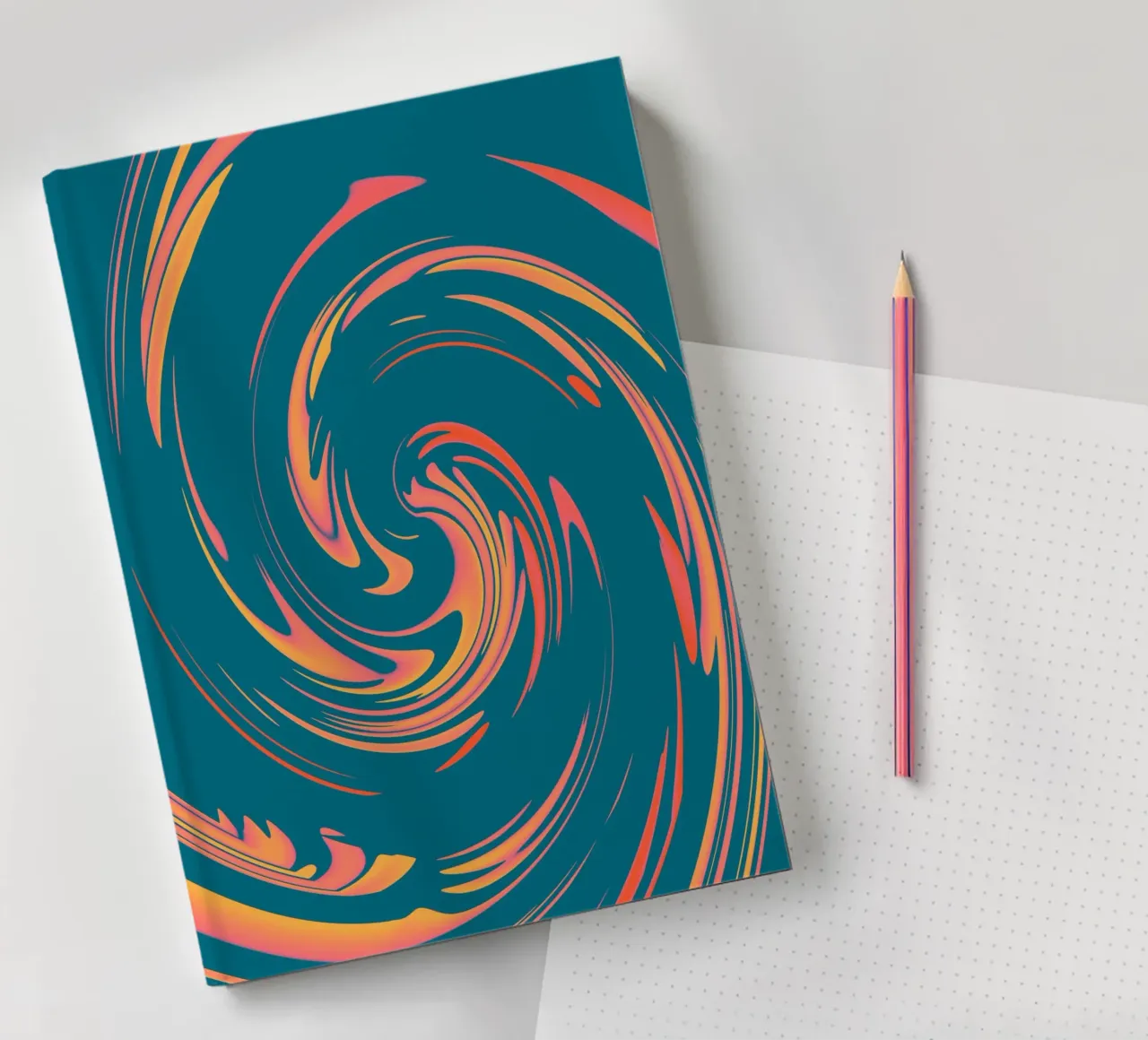 Abstract colourful dynamic circular pattern notebook by Something for you