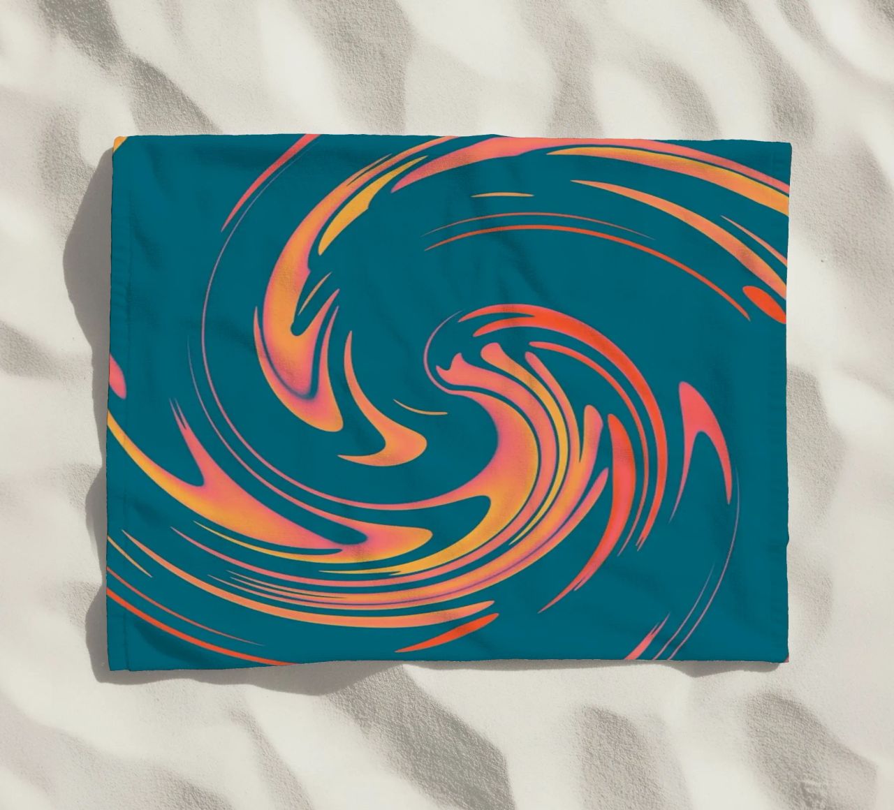 Abstract colourful dynamic circular pattern beach towel by Something for you