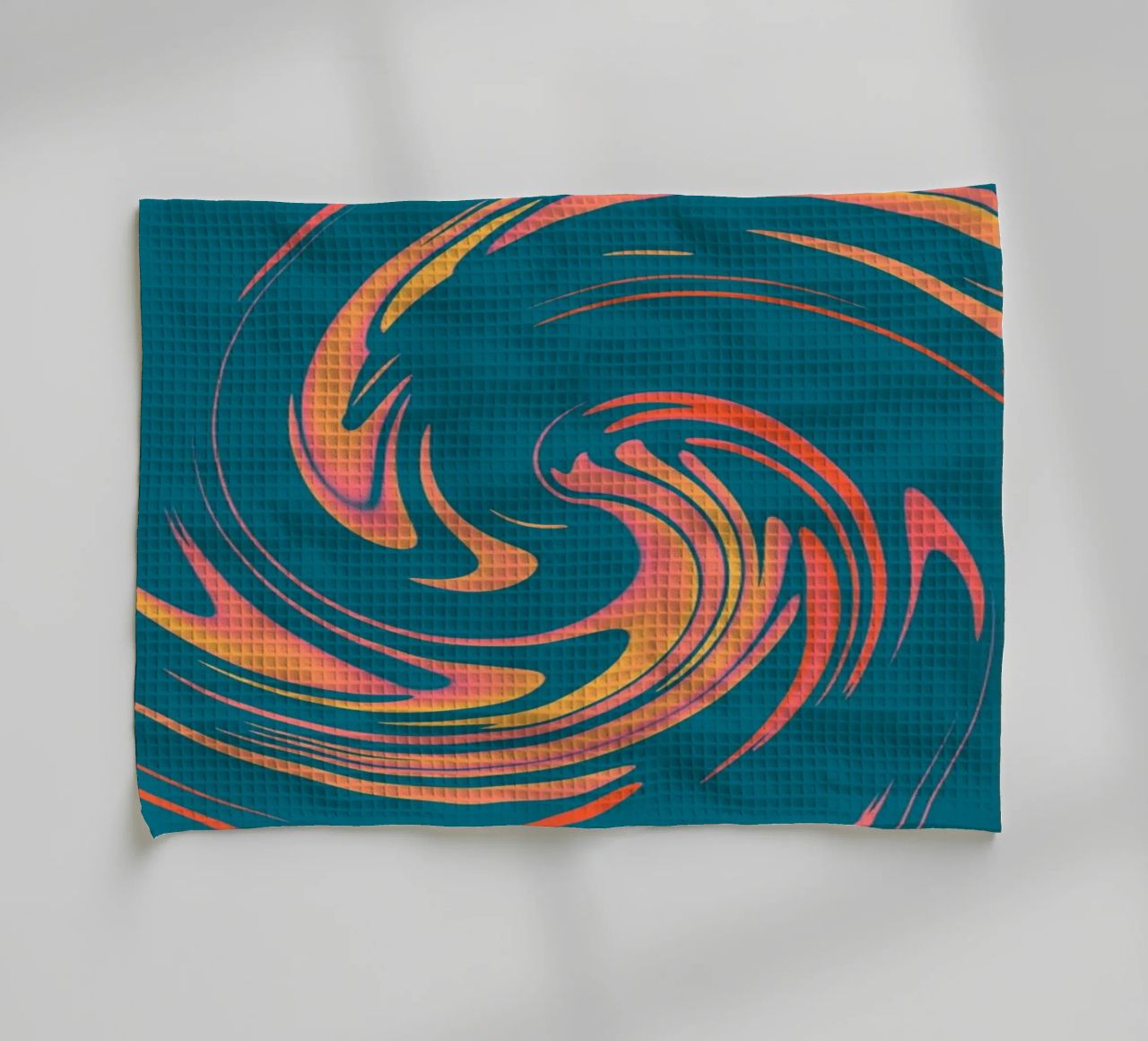 Abstract colourful dynamic circular pattern tea towel by Something for you